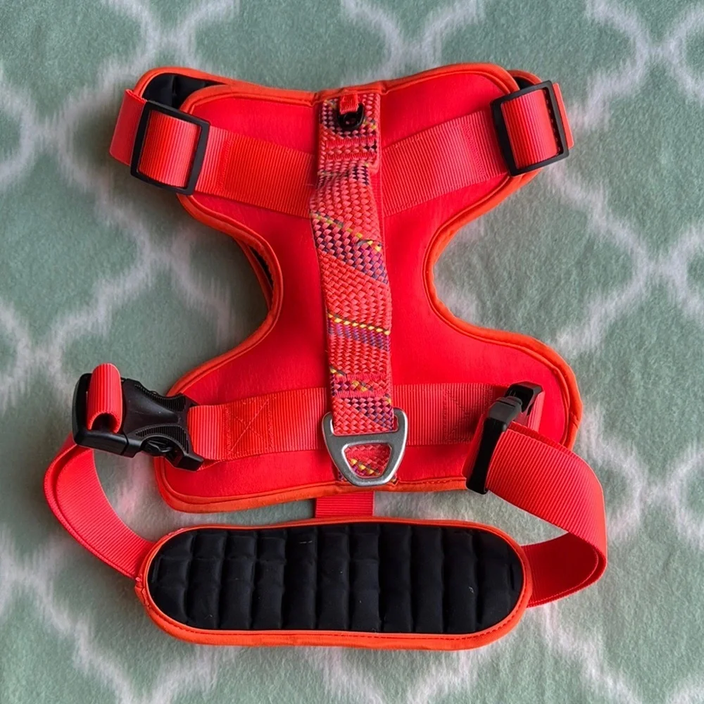 Hot coral pink and Black neoprene Dog Harness